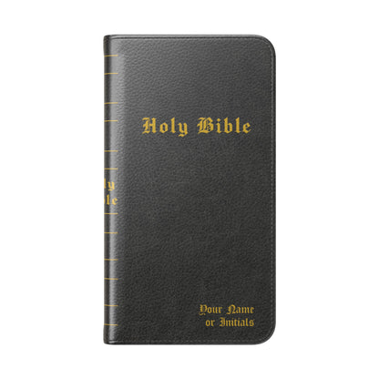 Holy Bible Personalized Phone Wallet | Custom Name or Initials - Black