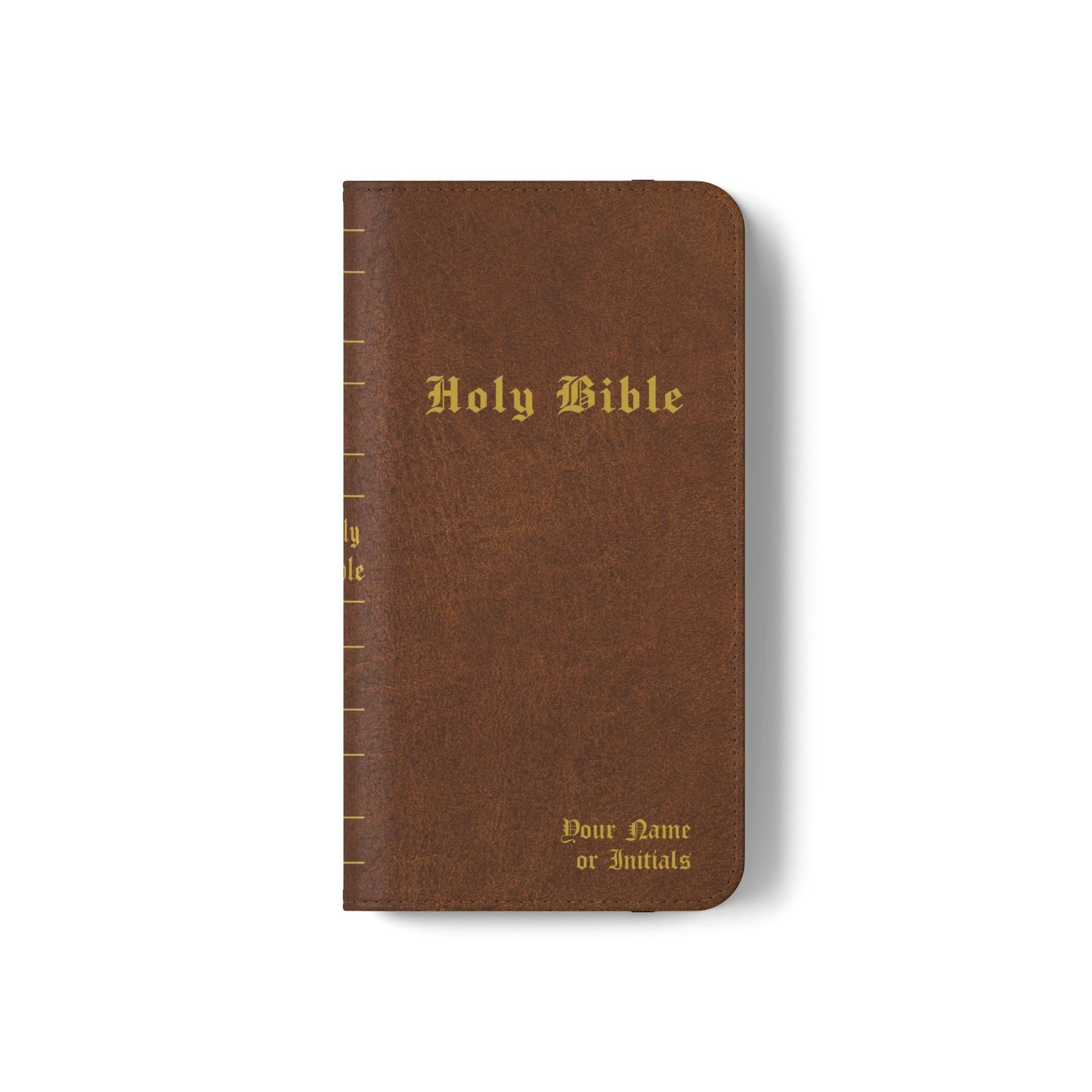 Holy Bible Personalized Phone Wallet | Custom Name or Initials - Brown