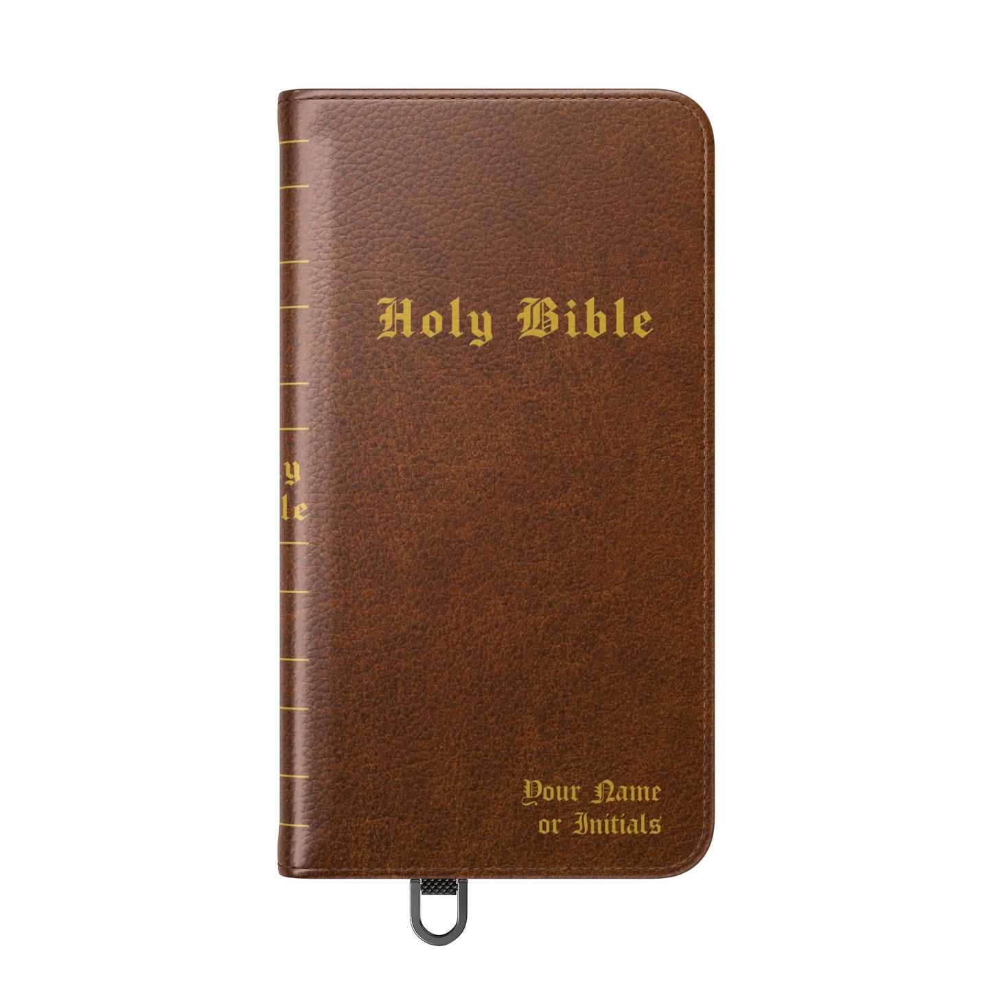 Holy Bible Personalized Phone Wallet | Custom Name or Initials - Brown