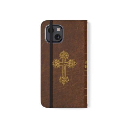 Holy Bible Personalized Phone Wallet | Custom Name or Initials - Brown