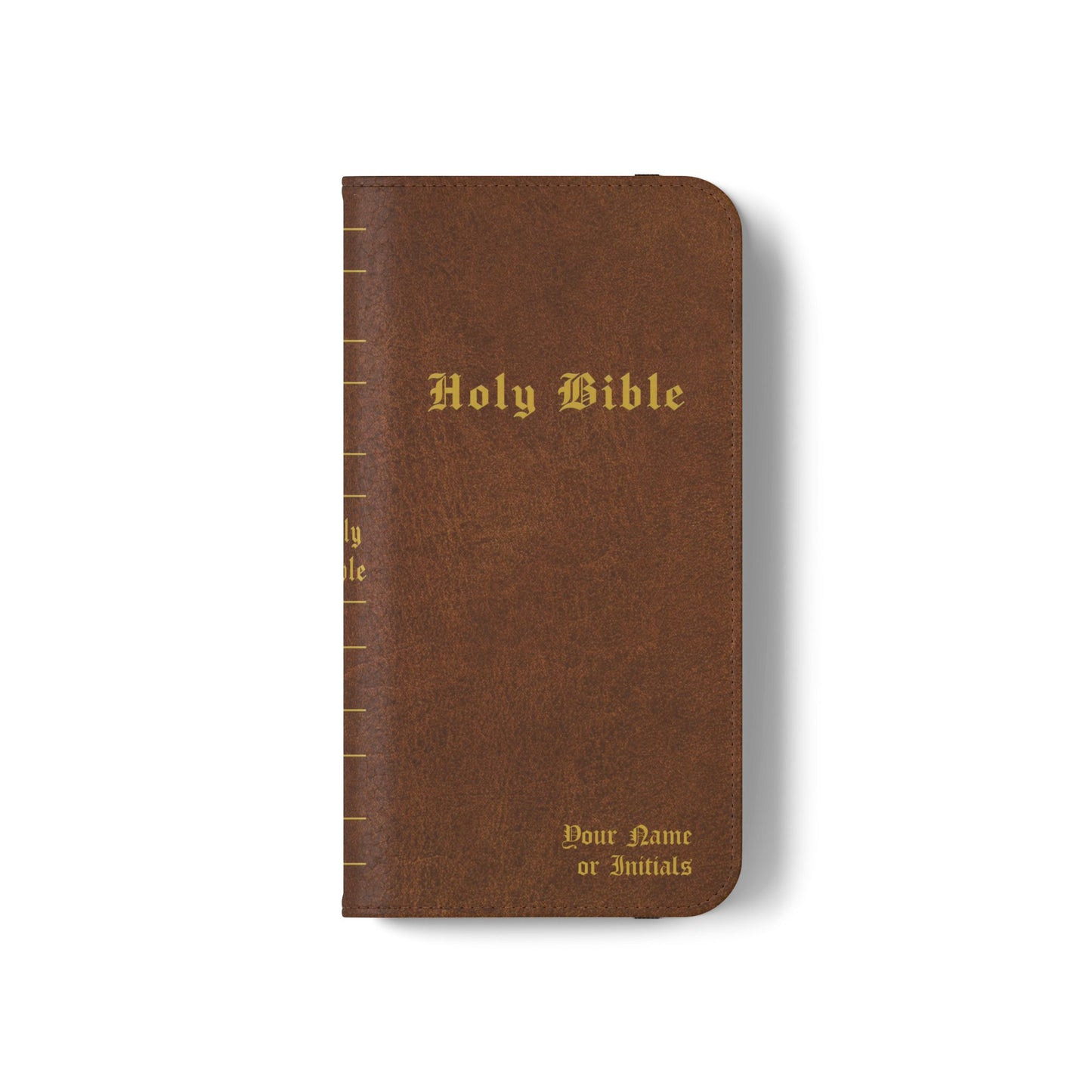 Holy Bible Personalized Phone Wallet | Custom Name or Initials - Brown