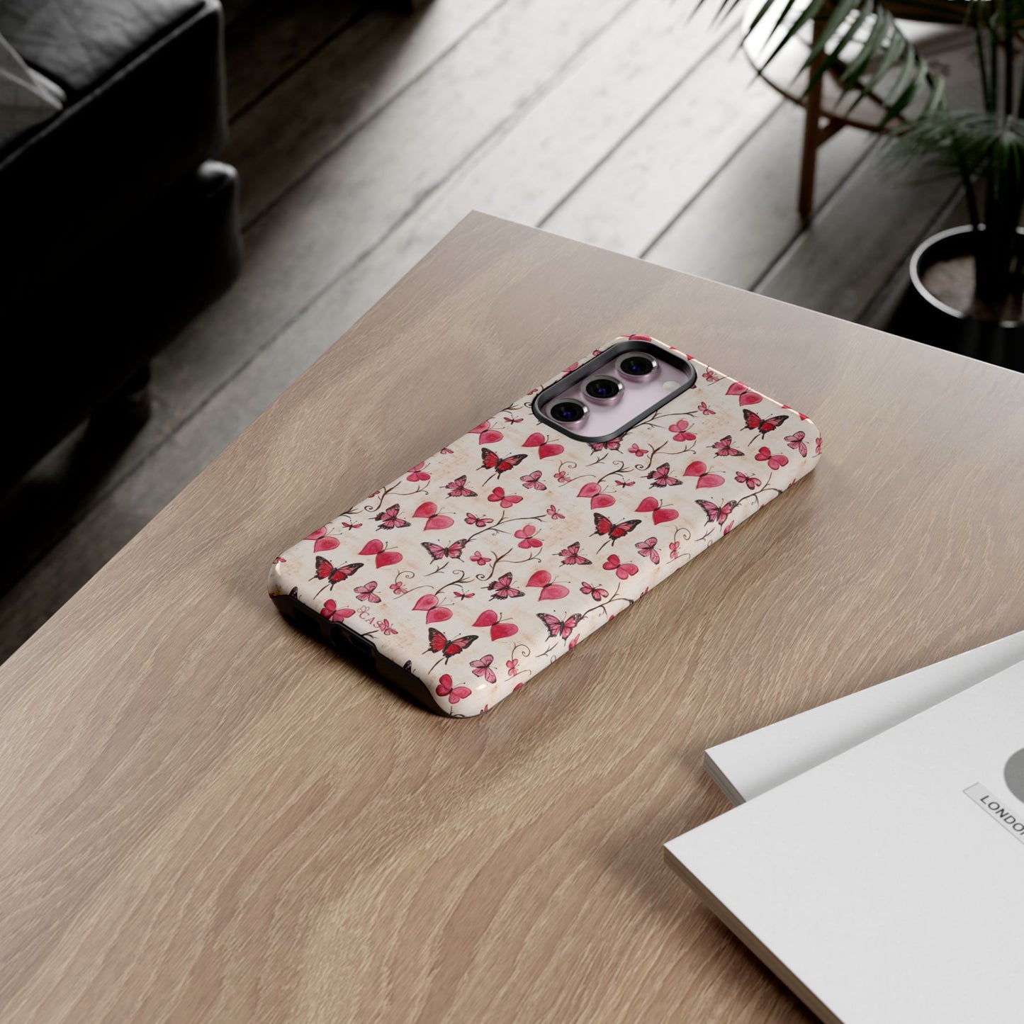 Pink Hearts & Butterflies | Love in Flight Phone Case