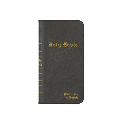 Holy Bible Personalized Phone Wallet | Custom Name or Initials - Black