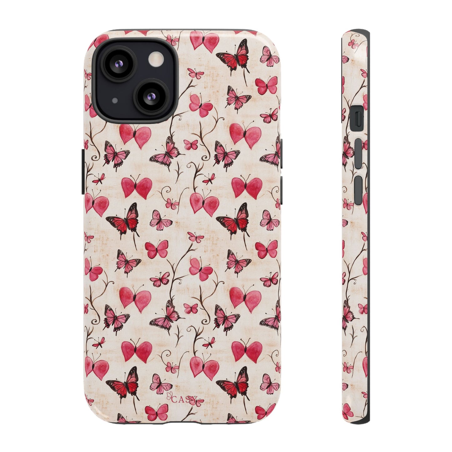 Pink Hearts & Butterflies | Love in Flight Phone Case