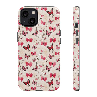 Pink Hearts & Butterflies | Love in Flight Phone Case