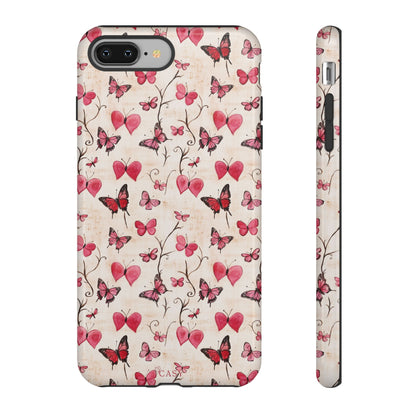 Pink Hearts & Butterflies | Love in Flight Phone Case
