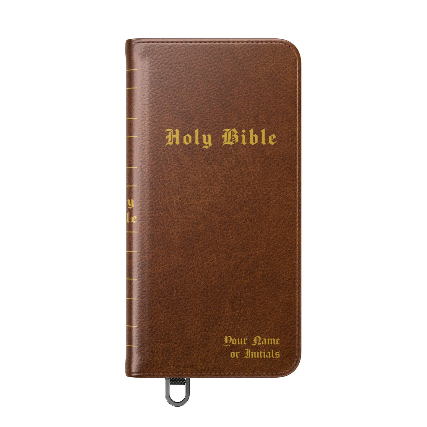 Holy Bible Personalized Phone Wallet | Custom Name or Initials - Brown
