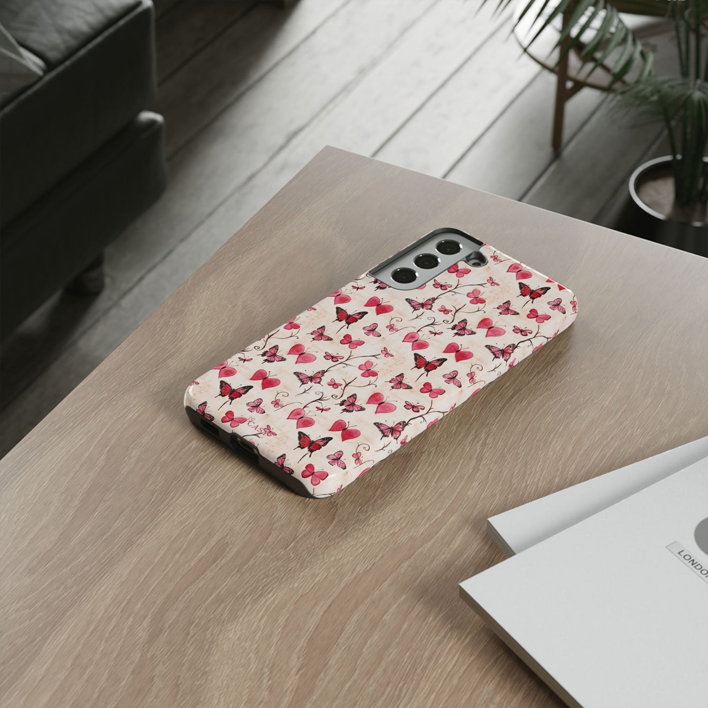 Pink Hearts & Butterflies | Love in Flight Phone Case