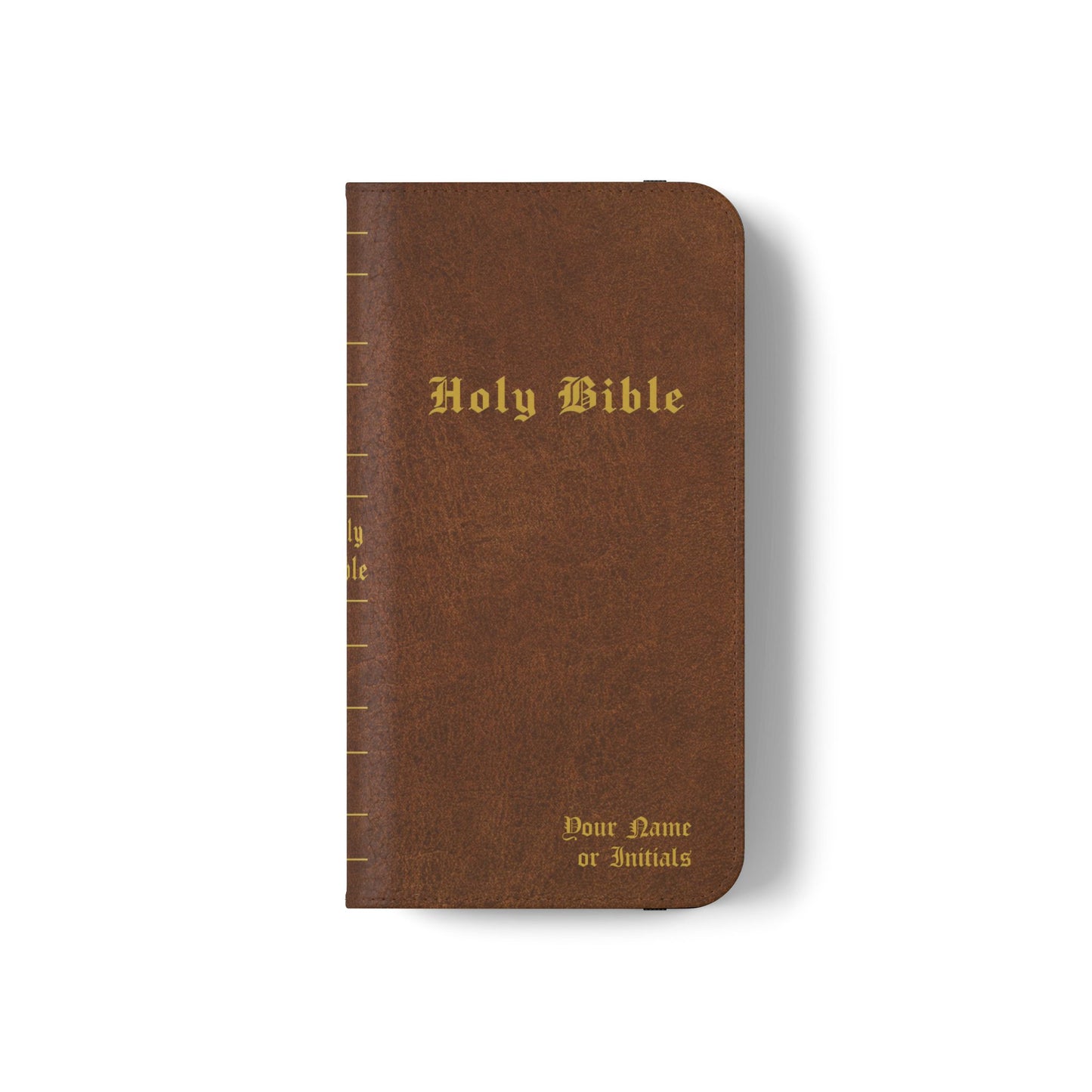 Holy Bible Personalized Phone Wallet | Custom Name or Initials - Brown