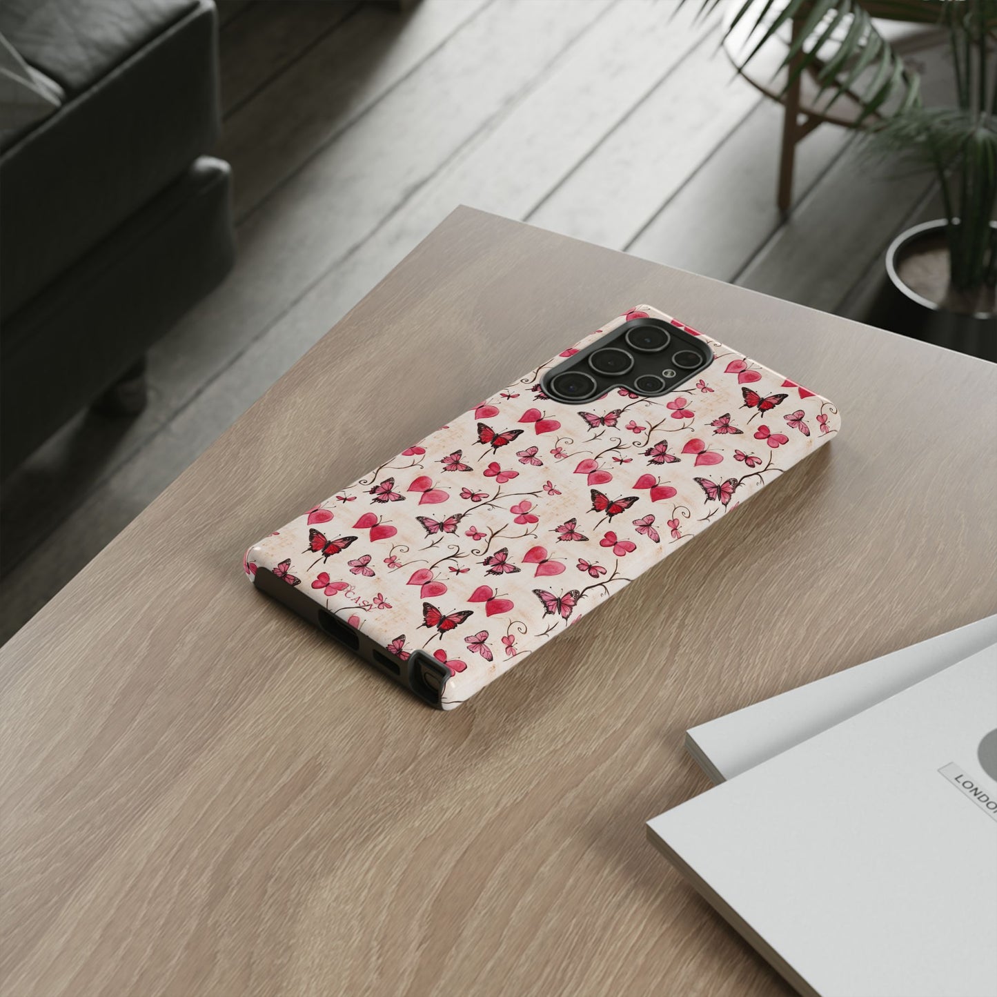 Pink Hearts & Butterflies | Love in Flight Phone Case