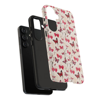 Pink Hearts & Butterflies | Love in Flight Phone Case