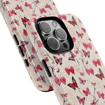 Pink Hearts & Butterflies | Love in Flight Phone Case