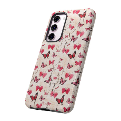 Pink Hearts & Butterflies | Love in Flight Phone Case